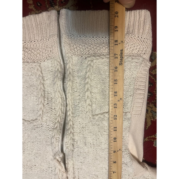 Sleeping On Snow Anthropologie Wool Alpaca Cotton Knit Ivory Zip Cardigan Small - Picture 7 of 8